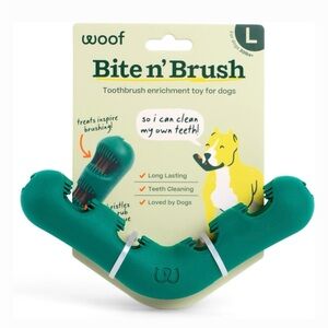 woof Bite n' Brush Dog Toothbrush Toy - Green